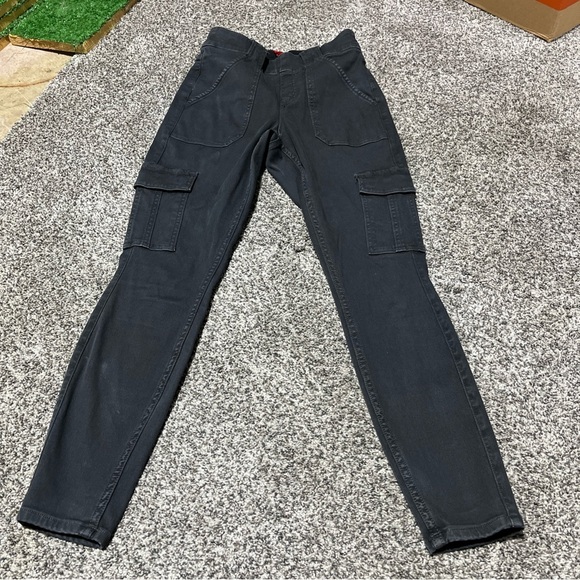 SPANX Stretch Twill Ankle Cargo Pants sz S Petite Gray Pull On 20311Q Pockets - Picture 1 of 12